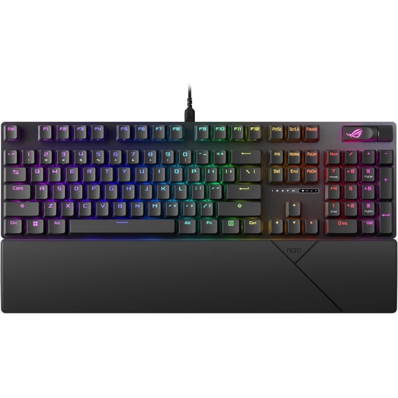 ROG Strix Scope II X Wired USB Mechanical Gaming Keyboard 100% Full-Size, Hot Swappable Pre-lubed NX Snow V2 Linear Switches, PBT Keycaps, RGB, PC/Mac Support - Black