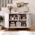 thumbnail image 1 of ROGALIS 40" Buffet Sideboard Cabinet with Storage, Modern Fluted Cabinet with Sliding Doors & Adjustable Shelf, Coffee Bar Accent Cabinet for Kitchen, Dining Room, Entryway, White, 1 of 6