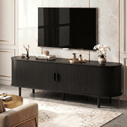 ROGALIS 70.8-Inch TV Stand with Built-in Power Outlet, Compatible with TVs Up to 75 Inches, Modern Entertainment Center with Adjustable Shelves, Storage Space, 