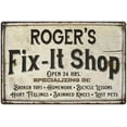 thumbnail image 1 of ROGER'S Fix-It Shop Sign Grandpa Dad Wall Décor Gift 12x18 Metal 112180006053, 1 of 1