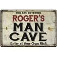 thumbnail image 1 of ROGER'S Man Cave Sign Rustic Garage Decor Gift 12x18 Metal 112180035053, 1 of 1