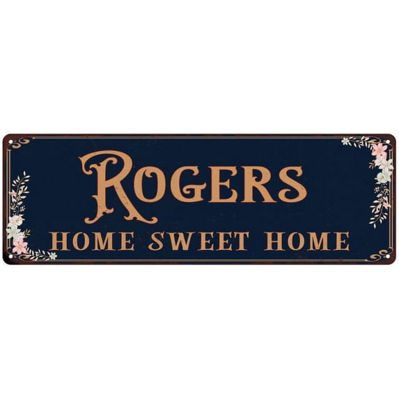 ROGERS Home Sweet Home Victorian Look 8x24 Metal Sign 108240046382
