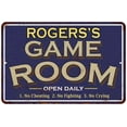 thumbnail image 1 of ROGERS'S Blue Game Room Sign Metal 8 x 12 Matte Finish Metal 108120002393, 1 of 1