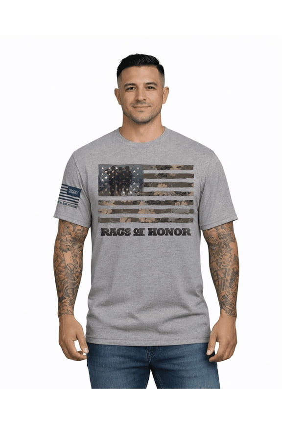 Soldier Salute Camo Flag Graphic Tee Shirt, Men's Sizes S-2XL