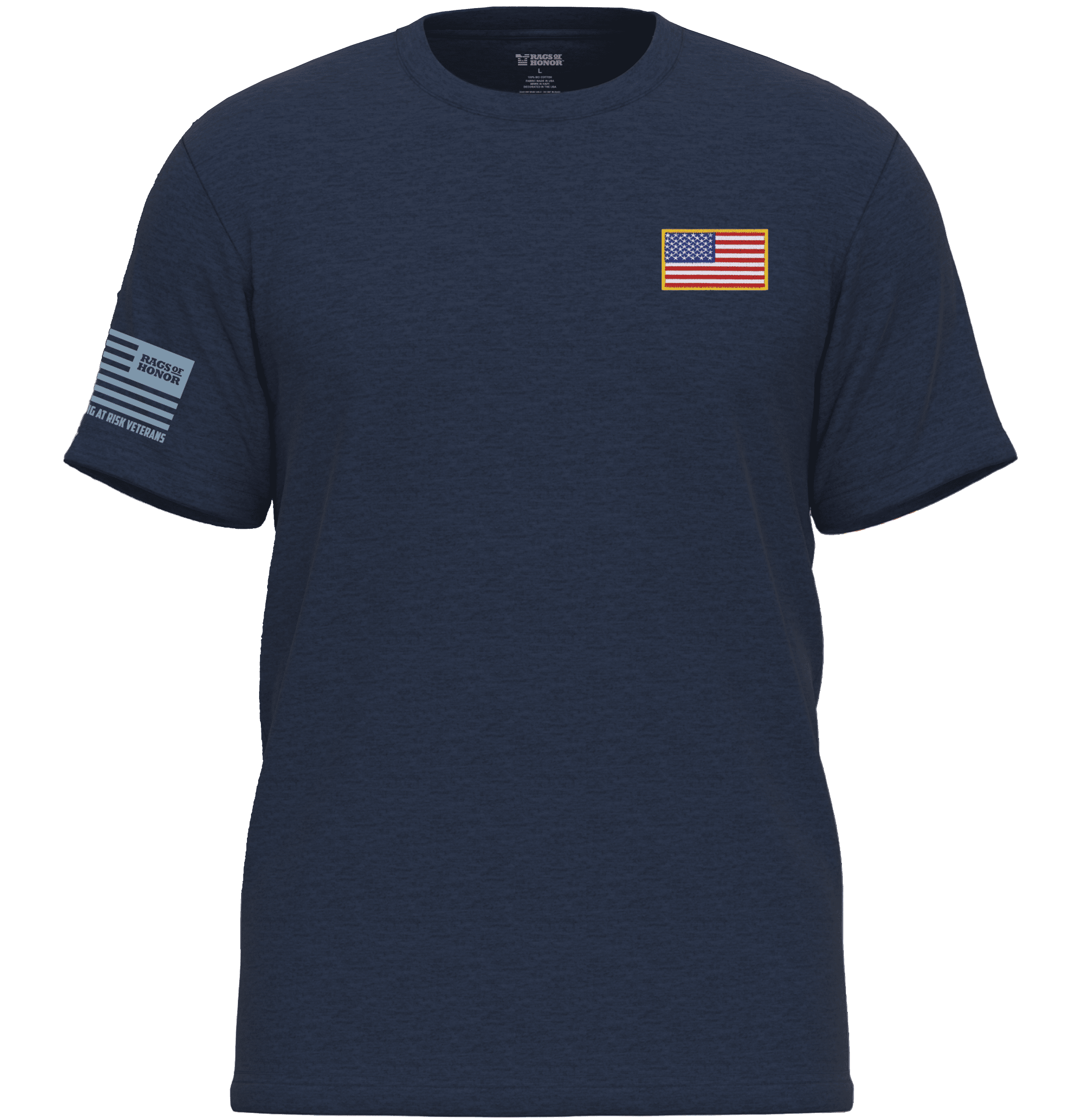 Rags of Honor All Gender Short Sleeve Patriotic USA Line Flag Graphic Tee Shirt, Mens Sizes S-5XL