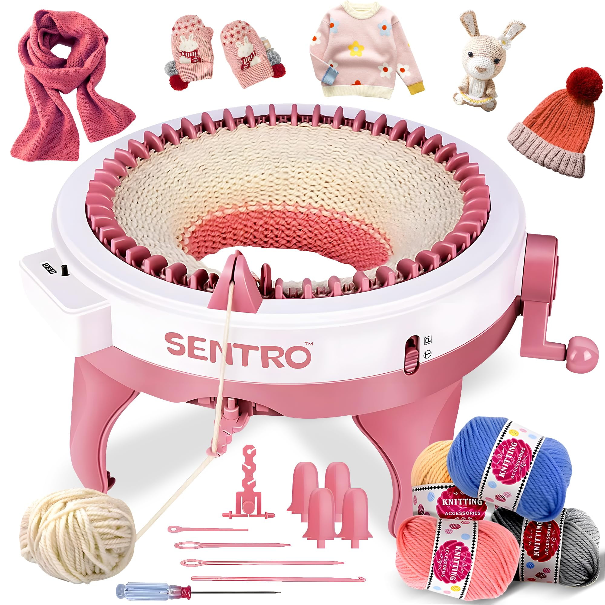 ROHSCE Sentro Knitting Machine 48 Needles with Row Counter, Smart ...