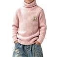 thumbnail image 1 of ROHUUQUE Little Boys Ribbed Turtleneck Sweater Knit Solid Color Long Sleeve Christmas Pullover for Winter Outdoor 01-Pink, 1 of 6