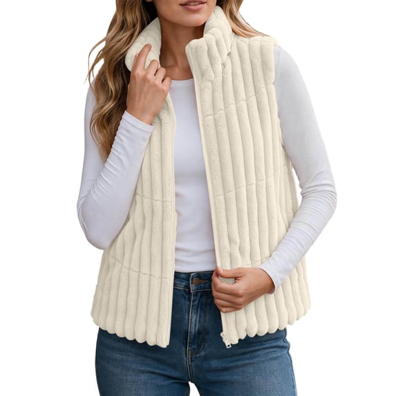 ROHUUQUE Women's Puffer Vest Sleeveless Stand Collar Zip up Pockets ...