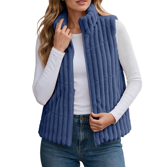 ROHUUQUE Women's Puffer Vest Sleeveless Stand Collar Zip up Pockets ...