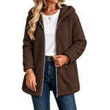ROHUUQUE Women's Sherpa Fleece Coat Long Sleeve Longline with Pockets ...