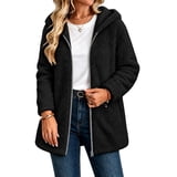 ROHUUQUE Women's Sherpa Fleece Coat Long Sleeve Longline with Pockets ...