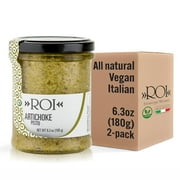 ROI Italian Artichoke Dip, Vegan Artichoke Pesto Spread - 6.3 oz, 2 Pack, Made with extra virgin olive oil. Perfect sandwich spread for bruschetta, crackers, appetizers, and gourmet dishes.