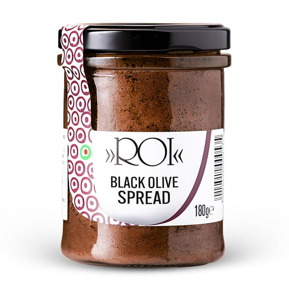 ROI Ligurian Taggiasca Tapenade Olive Spread - Sandwich Spread and Bruschetta Spread, Olive Tapenade for Italian Antipasto, Dips, Crackers, Bread, Hors D'oeuvres, Appetizer Spreads, 6.3oz - Pack 1