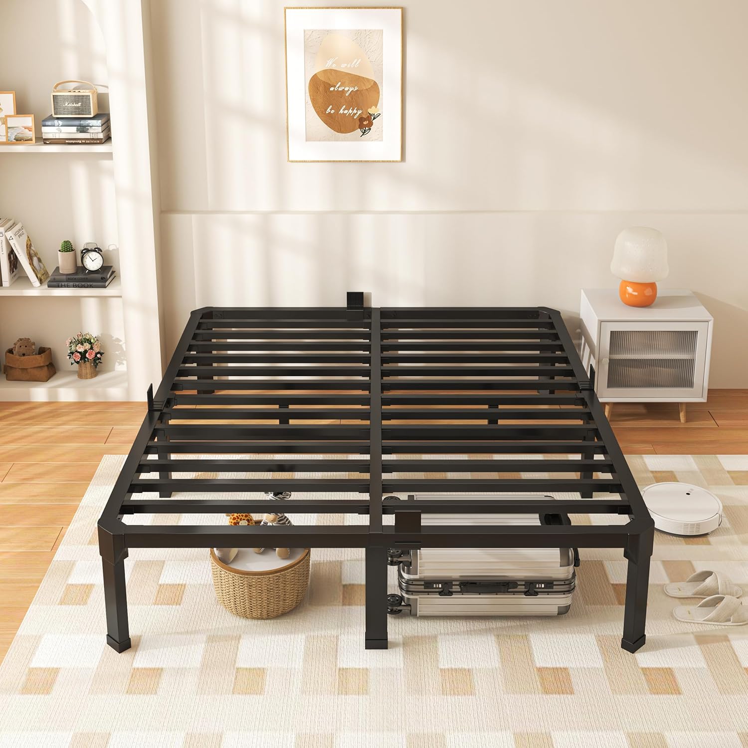 ROIL 14 Inch Full Size Bed Frame With Mattress Slide Stopper Double ROIL 14 Inch Full Size Bed Frame With Mattress Slide Stopper Double