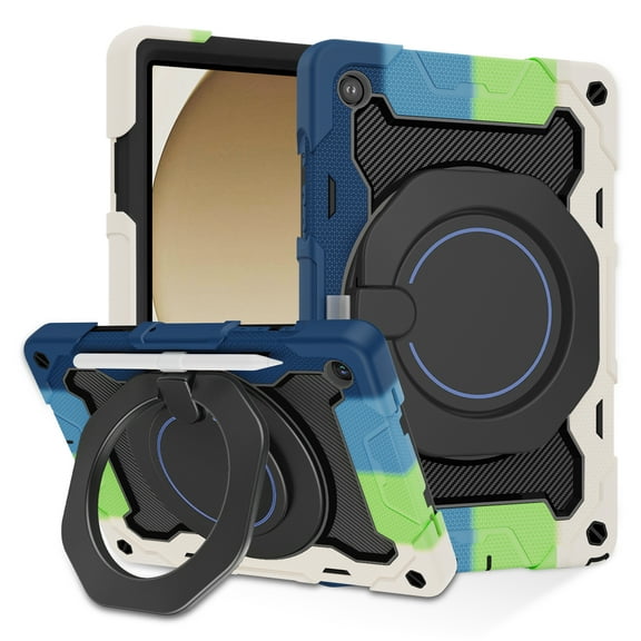 ROISKIN Case for Galaxy Tab A9 Plus 5G/ A9  11 Inch with HD Screen Protector & Shoulder Strap,Heavy Duty Military Case for Samsung Galaxy A9 Plus SM-X210/X216/X218 - Rotating Stand for Kids