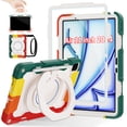 thumbnail image 1 of ROISKIN for iPad Air 11 inch Case (M3 2025/M2 2024)/ Air 6th Generation for Kids with HD Screen Protector, 360 Rotating Kickstand, Shoulder Strap, Pen Holder, Heavy Duty Military Case for iPad Air 11, 1 of 6