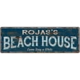 thumbnail image 1 of ROJAS'S Beach House Blue Rustic Cabin Home Decor 8x24 Metal 108240026393, 1 of 1