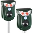 thumbnail image 1 of AMIAEDU 2 Pack Outdoor Solar Ultrasonic Animal Repeller- Ultrasonic Repellent Device with LED Light & Motion Detection,Rodents Repellent for Mole,Cats,Deer,Skunks, 1 of 7