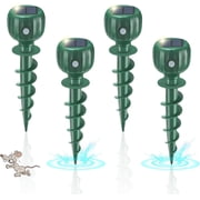 4-Pack Solar Mole Repellent, Ultrasonic Pest Control Device for Lawn Garden Yard, Waterproof, Humane Animal Deterrent
