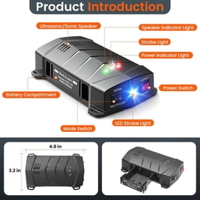 ROJAX Rodent Repellent for Car Engines, 1/2 Pack, Anti Rodent for Car Engine, Mouse Blocker for Cars, Under Hood Rodent Repellent for Cars, Ultrasonic Pest Repeller with LED Strobe Lights
