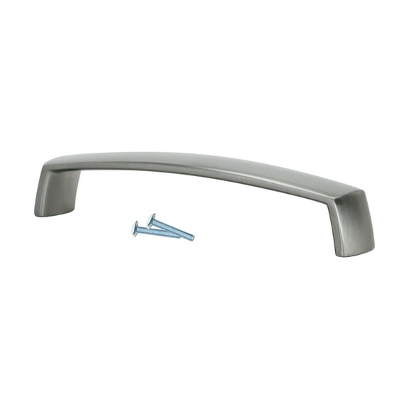 ROK Flat Arch Style 5-1/32" (128mm) inch Center to Center, Length 5-13/32" Brushed Nickel Cabinet Pull / Handle
