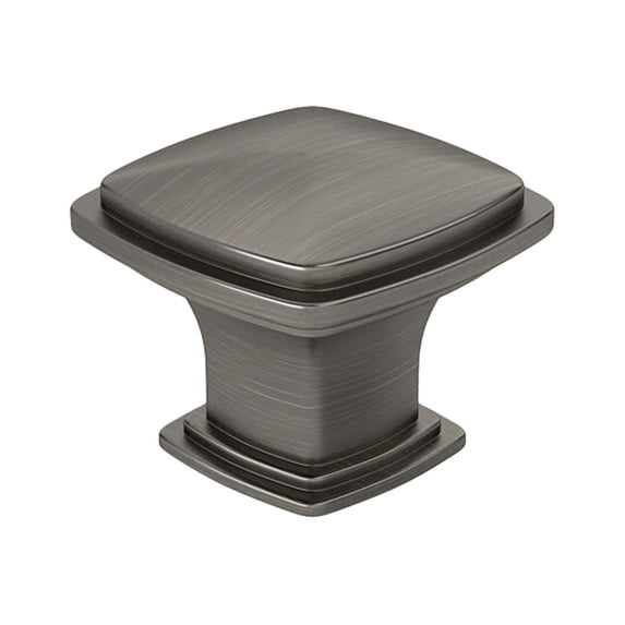 ROK Hardware 25 Pack Temple Square Style Antique Nickel Cabinet Hardware Knob, 1-7/32" (31mm) Inch Overall Length