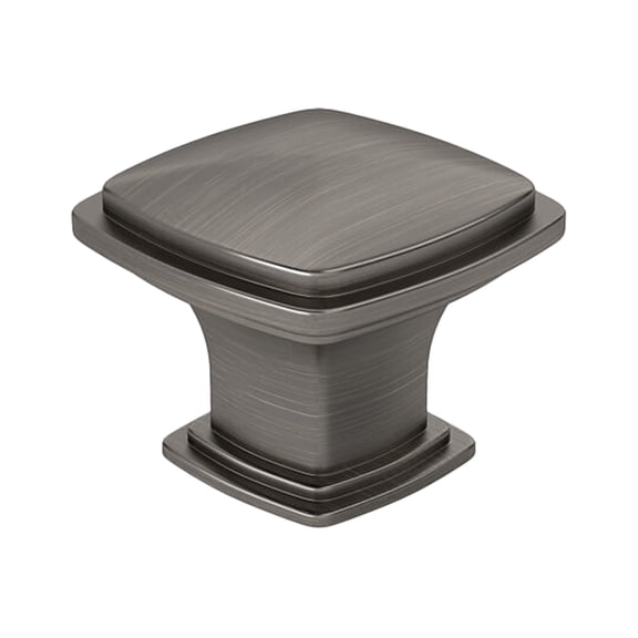ROK Hardware 25 Pack Temple Square Style Antique Nickel Cabinet Hardware Knob, 1-7/32" (31mm) Inch Overall Length