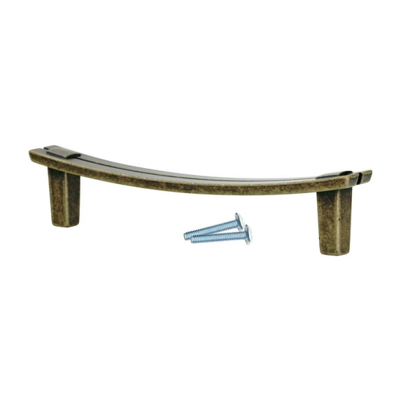 ROK Hardware Rift Bridge Zen Style 5-1/32" Centre to Centre Honey Brass, Length 5-31/32" Cabinet Hardware Pull / Handle