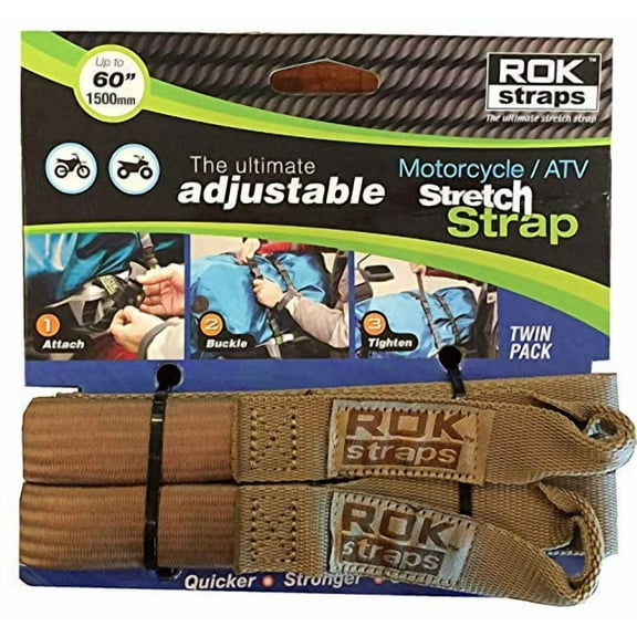 ROK Straps 10065 2-pk Tie-Downs 18"-60" Coyote Tan Adjustable Straps
