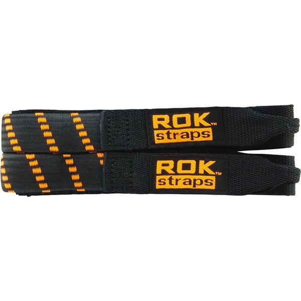 ROK Straps Motorcycle Adjustable Cargo Straps Black/Orange