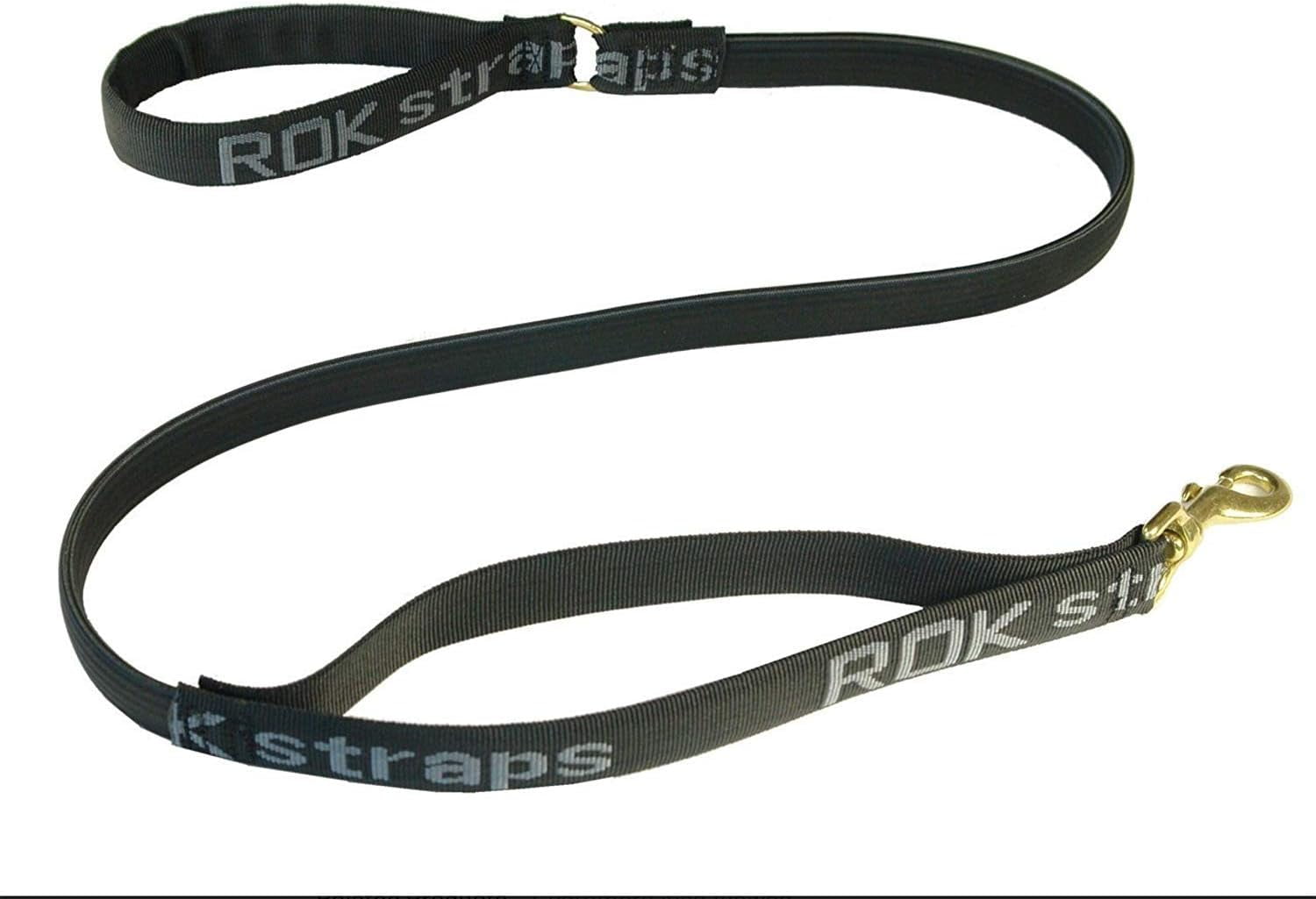 ROK Straps Stretch 54" Leash For Large Dogs 60lbs Plus - Color: Black