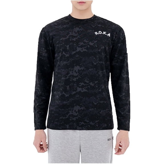ROKA Korean Military Soldier Long Sleeve T-Shirt Korea Republic, Usable for Both Men and Women, Black Digit Color (4XL/120)