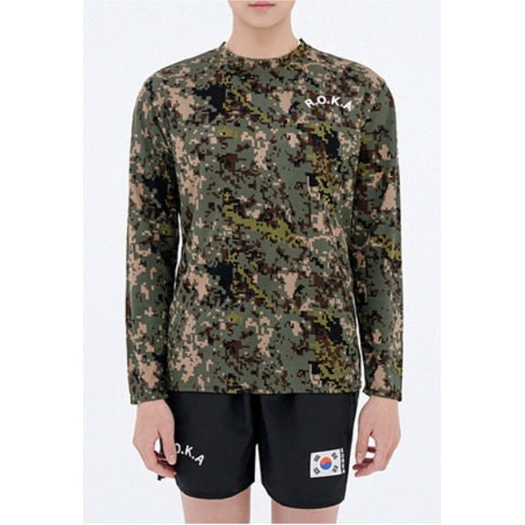 ROKA Korean Military Soldier Long Sleeve T-Shirt Korea Republic, Usable for Both Men and Women, Digital Color (XS/85)