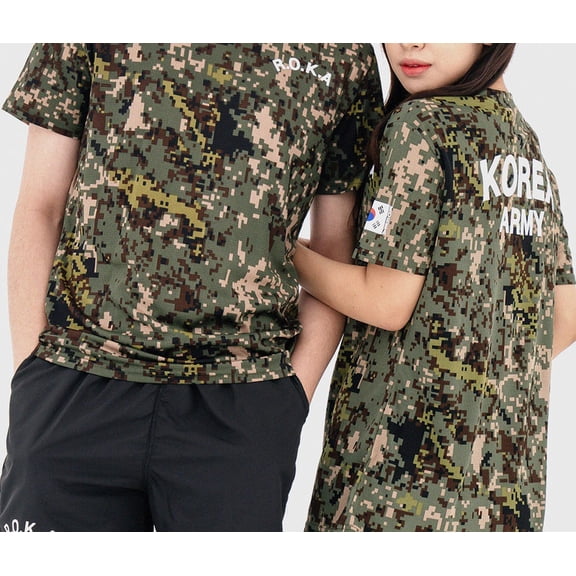 ROKA Korean Military Soldier Short Sleeve T-Shirt Korea Republic, Usable for Both Men and Women, Navy Color (XS/85)