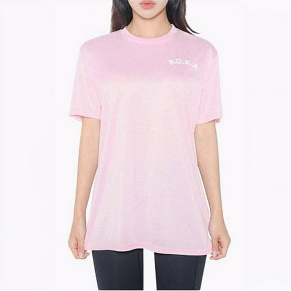ROKA Korean Military Soldier Short Sleeve T-Shirt Korea Republic, Usable for Both Men and Women, Pink Color (S/90)
