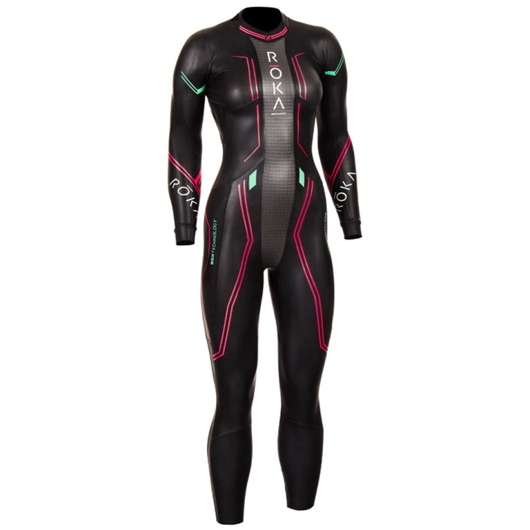 ROKA Women's Maverick X Wetsuit, Black/Spark, Medium