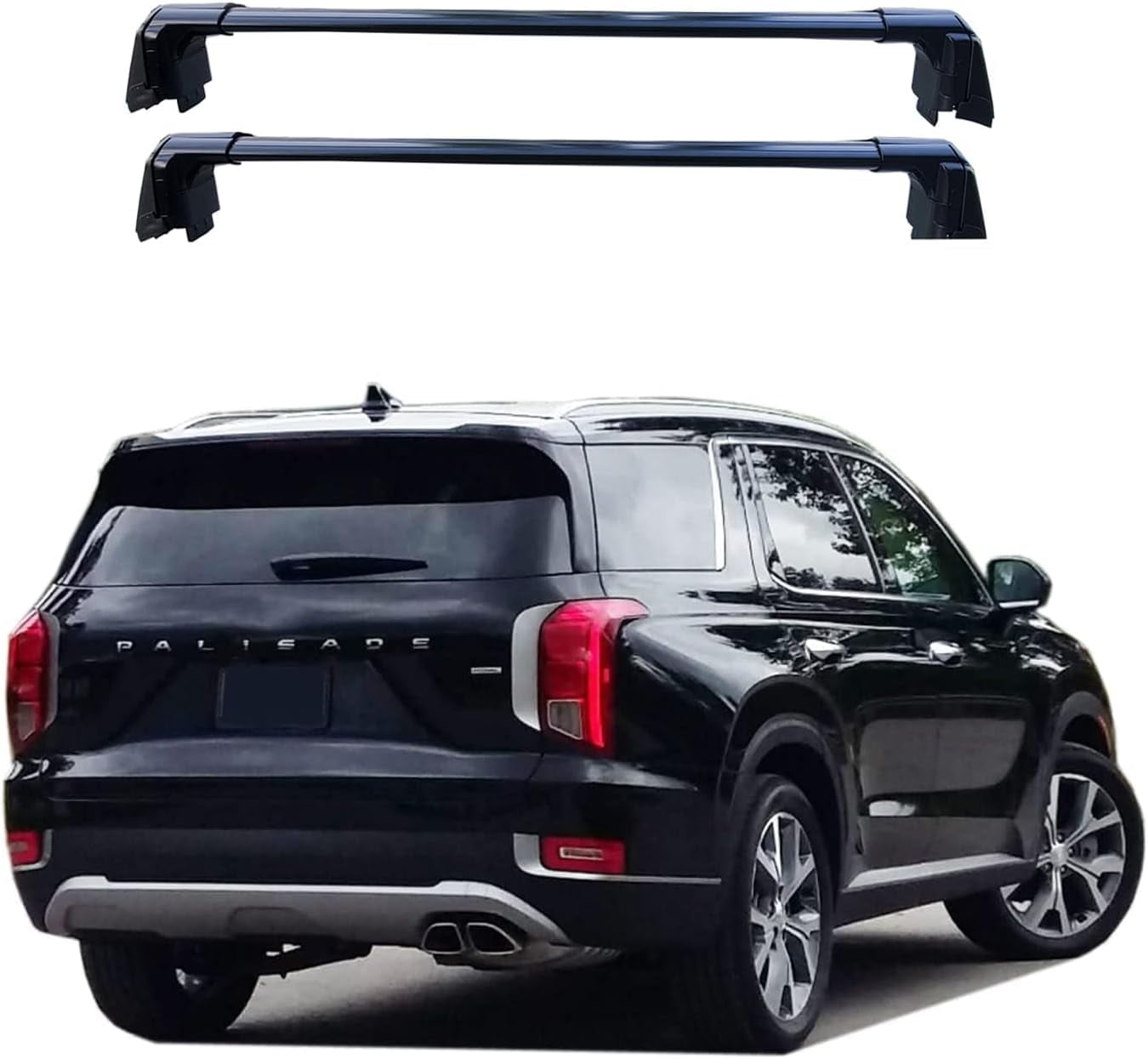 ROKIOTOEX Coyote Roof Rack Crossbars Fit for 2020 2025 Hyundai Palisade Flush Side Rails Lockable Cross Bars for Rooftop Cargo Box Luggage Ski Board Bike Carrier Black Walmart