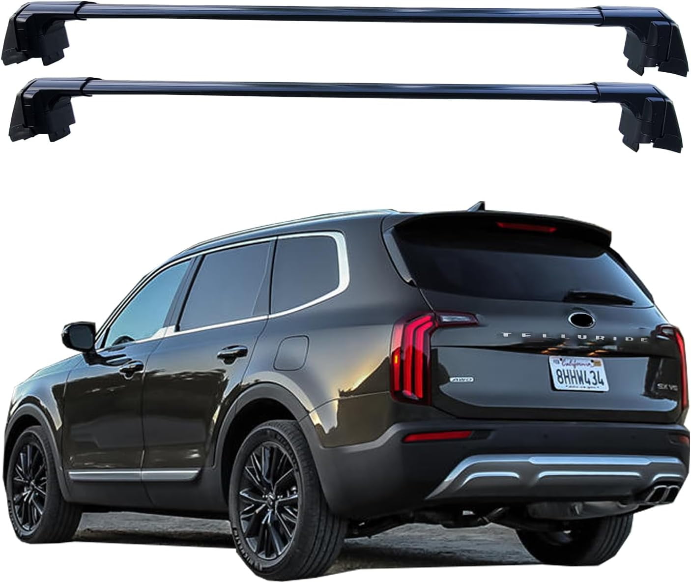 ROKIOTOEX Coyote Roof Rack Crossbars Fit for 2020 2025 Kia Telluride Flush Side Rails