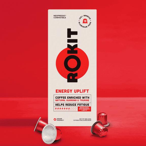 ROKIT's Energy Uplift Coffee Pods | 10 Pod Pack | Medium Roast | Nespresso Compatible