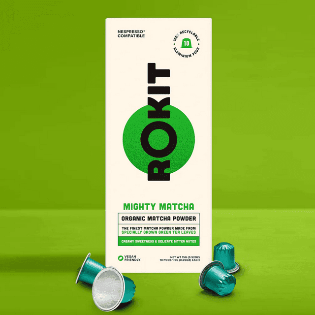 ROKIT's Mighty Matcha Green Tea Pods 10 Pod Pack Nespresso