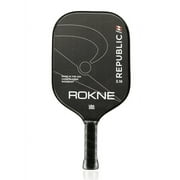 ROKNE Pickleball Republic 3.16 Raw Carbon Pickleball Paddle, 0.5 lb Lightweight Isotropic Fiberglass Pro Grit Texture Paddle, Wide