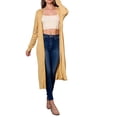 thumbnail image 1 of ROKOKO Women`s Ankle Length Long Sleeve Open Front Cardigan, Mustard, Large, 1 of 4