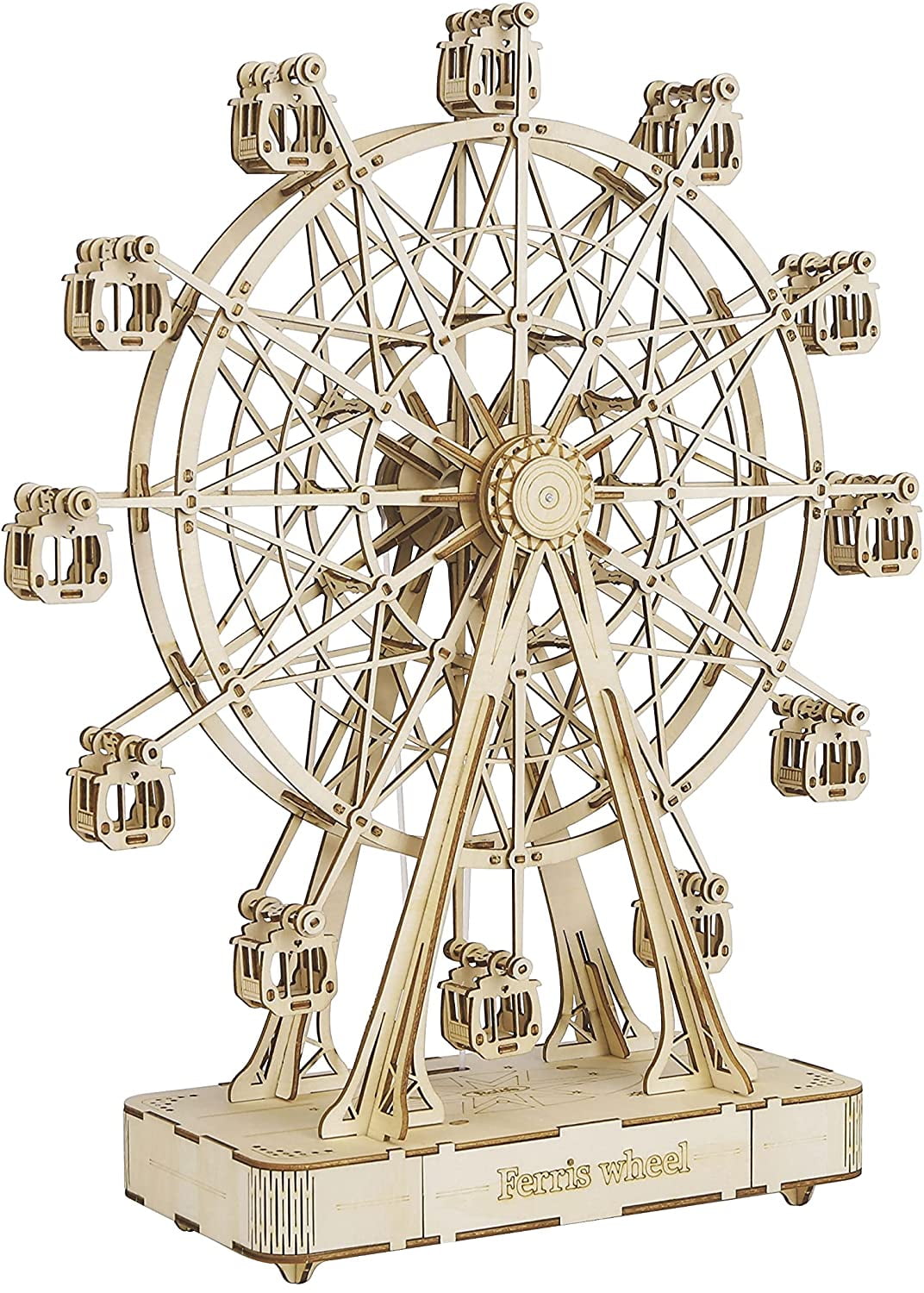 ROKR 3D Jigsaw Wooden Puzzles Ferris Wheel Music Box Toy Model to Build Building Kit Gift for Boys Girls Birthday Christmas