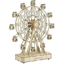 ROKR 3D Jigsaw Wooden Puzzles Ferris Wheel Music Box Toy Model to Build Building Kit Gift for Boys Girls Birthday Christmas