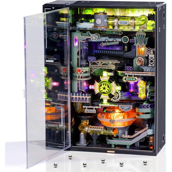 ROKR 3D Puzzle for Adults, Electric Marble Run Model Kits, Parallel World Alchemy City MR04S