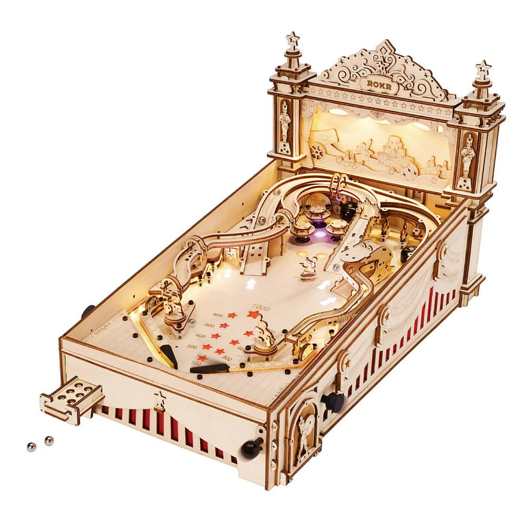 ROKR 3D Wooden Puzzle 3D Pinball Machine Gift for Adult Kid