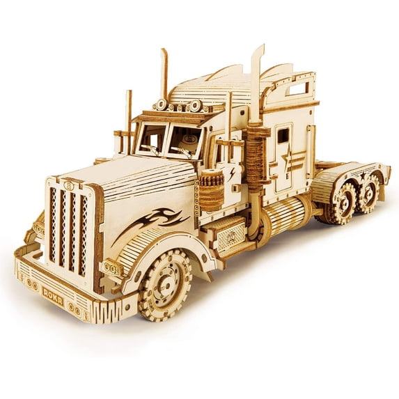 ROKR 3D Wooden Puzzle for Adults-Mechanical Car Model Kits-Brain Teaser Puzzles-Vehicle Building Kits-Unique Gift for Kids on Birthday/Christmas Day(1:40 Scale)