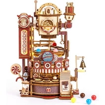 ROKR 420 Pieces Marble Run 3D Wooden Jigsaw Puzzle Built-in LED Model Kit Home Decor Gifts for Teen Adults,Chocolate Factory
