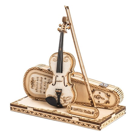 ROKR 62 Pieces 3D Wooden Puzzle Violin Capriccio Model Gifts for Teen&Adult