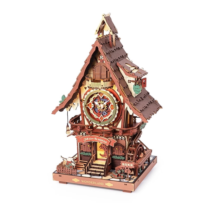 ROKR Cuckoo Clock Mechanical 3D Wooden Puzzle for Adult Kids Xmas